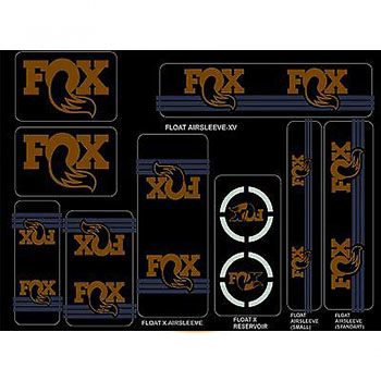 UNIVERSAL DECAL KIT GOLD FOR FORKS AND SHOCKS FOX 2015/16