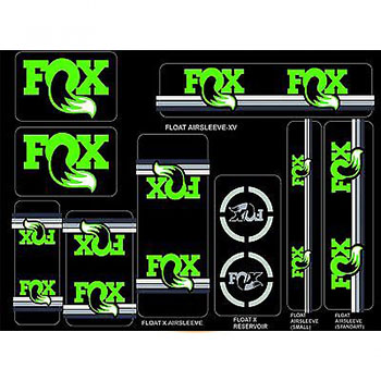 UNIVERSAL DECAL KIT GREEN FOR FORKS AND SHOCKS FOX 2015/1...