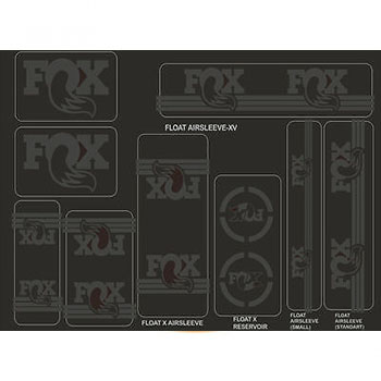 UNIVERSAL DECAL KIT MAT BLACK FOR FORKS AND SHOCKS FOX 20...
